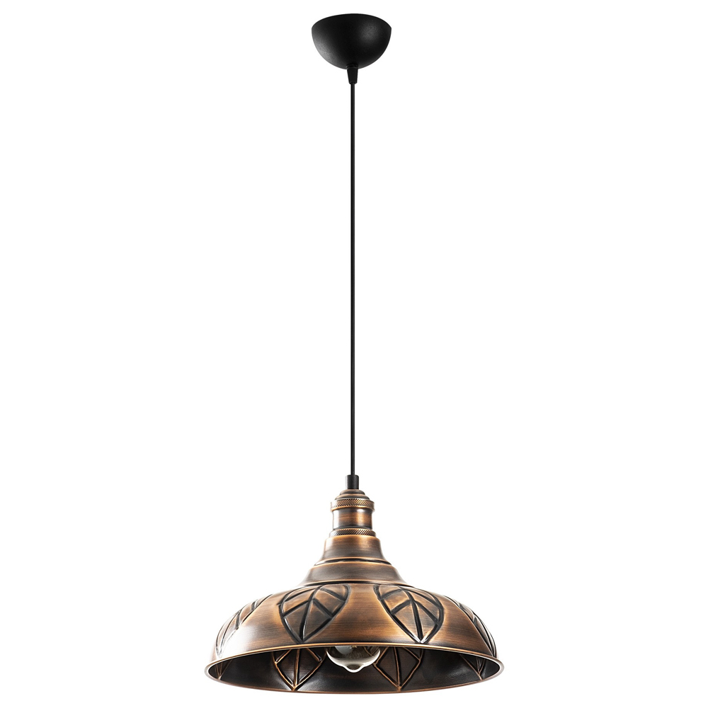 Lampa sufitowa Ardulace ze zdobieniami średnica 32 cm miedziana - zdjęcie 1