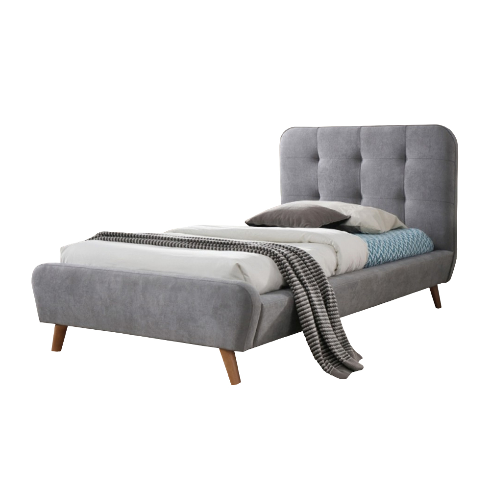 Łóżko tapicerowane Rikot szare - zdjęcie 1