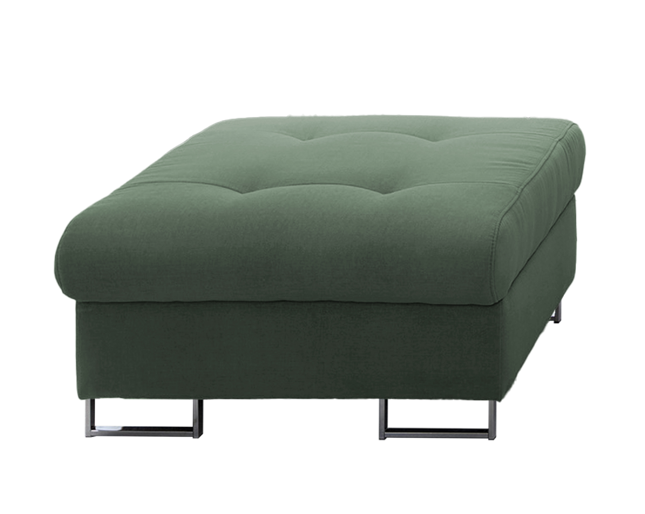 Pufa Novella zielona w tkaninie hydrofobowej plecionka - zdjęcie 1