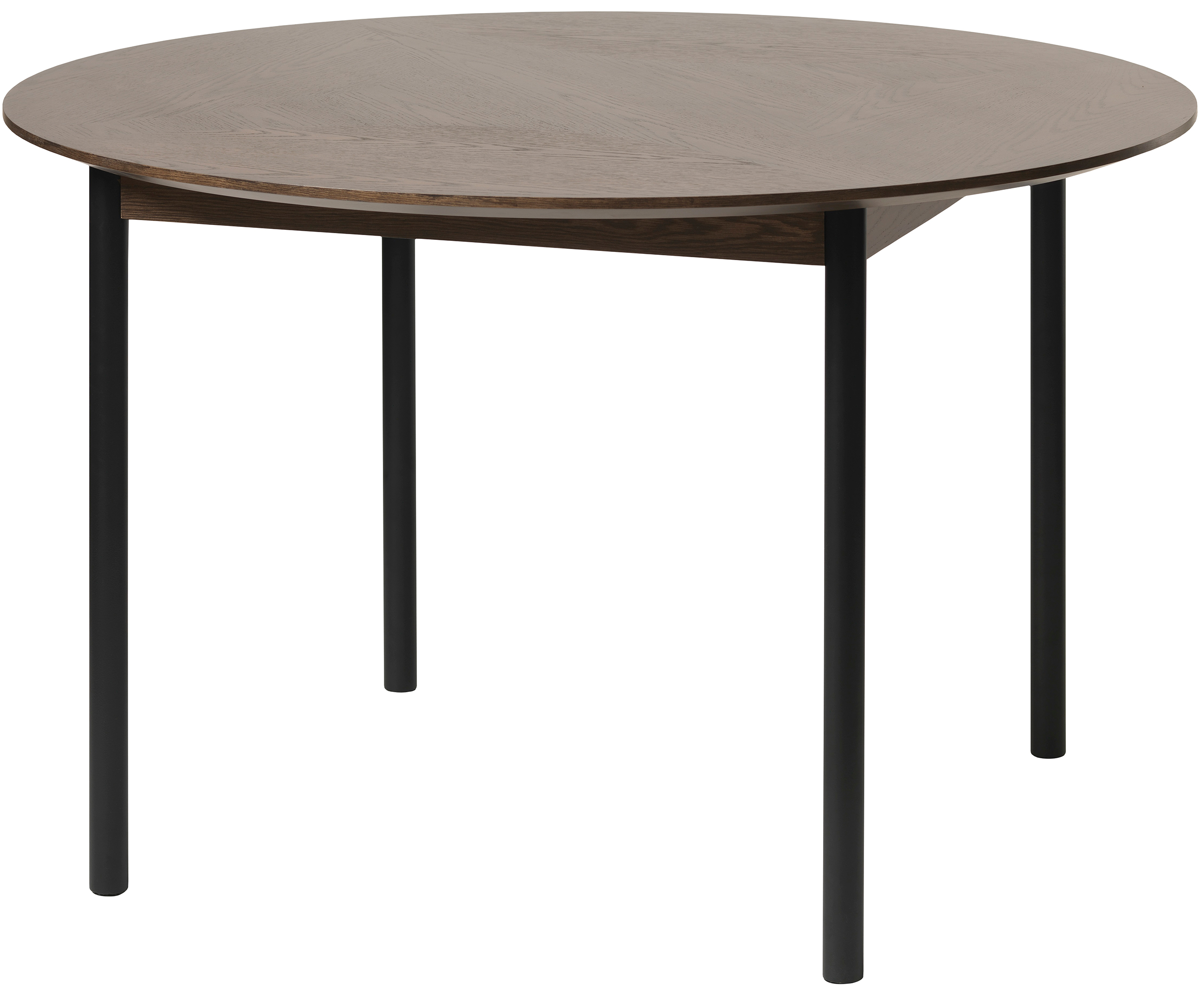 Stół okrągły Chesseo 120 cm na metalowych nogach dąb espresso - zdjęcie 1