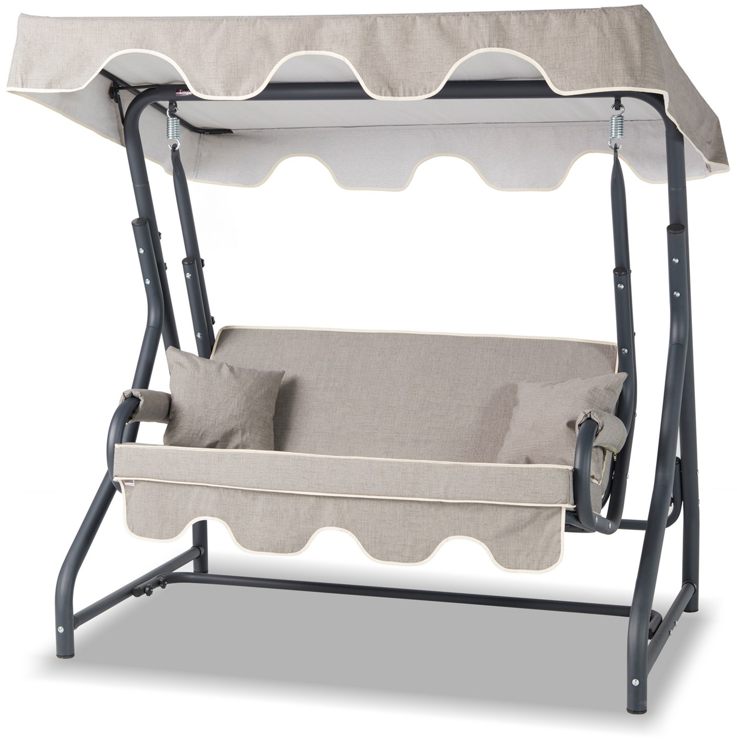 Huśtawka ogrodowa Raclle 170 cm z daszkiem beżowa - zdjęcie 1