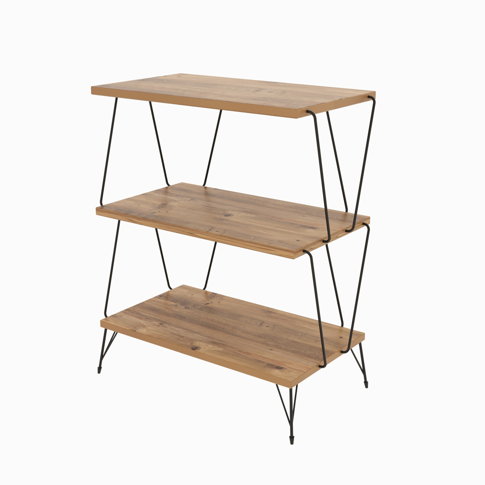 Regał otwarty trzypoziomowy Lazieno sosna - zdjęcie 1