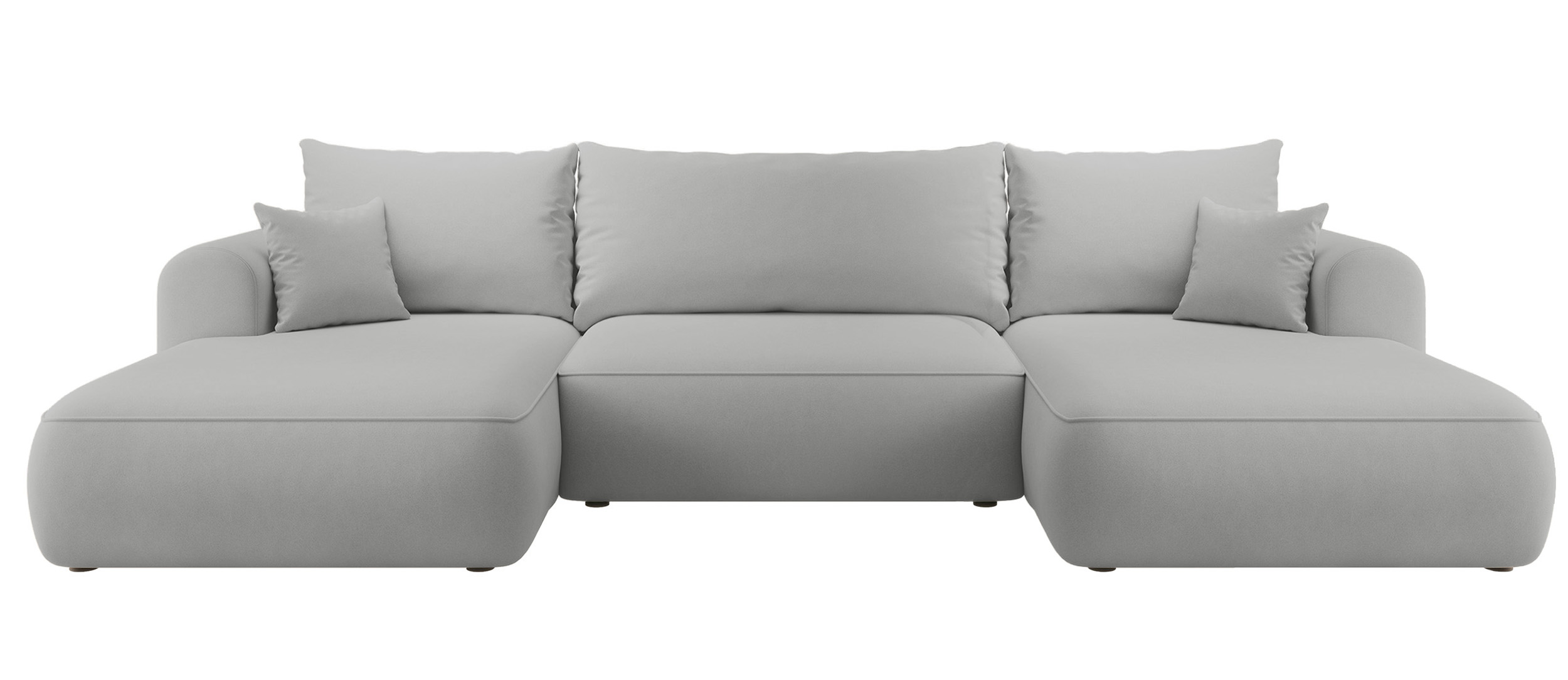 Narożnik z funkcją spania Ovo U-kształtny z pojemnikiem szary welur łatwoczyszczący uniwersalny