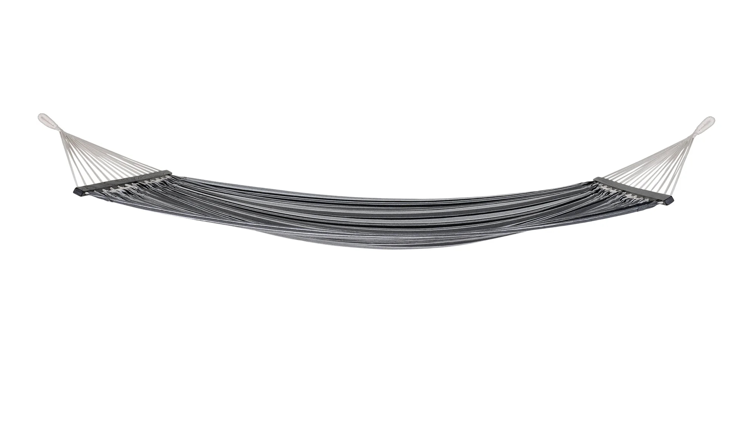 Hamak Mollivel 200 cm w paski czarny/szary - zdjęcie 1