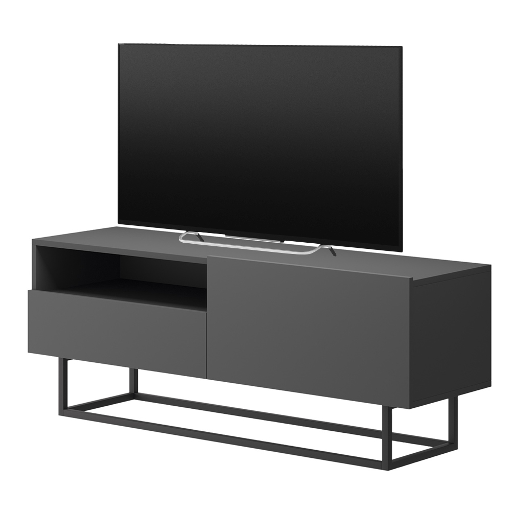 Szafka RTV Bugar 120 cm z półką grafitowa stojąca - zdjęcie 1