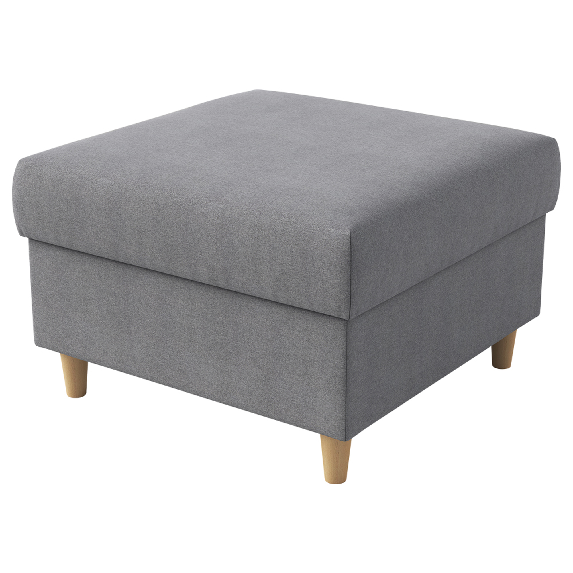 Pufa na drewnianych nóżkach Hotlinds szara plecionka - zdjęcie 1