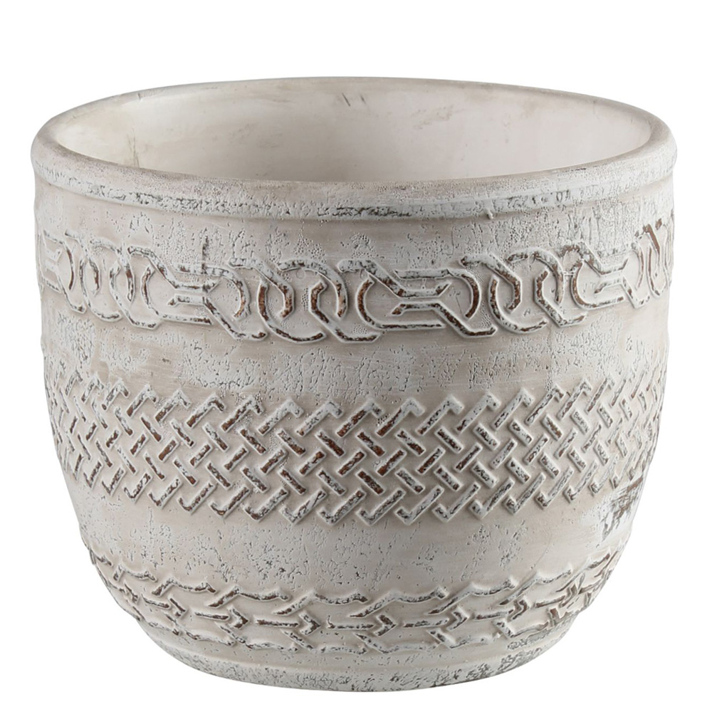 Osłonka na doniczkę Midwely średnica 14 cm beżowa - zdjęcie 1