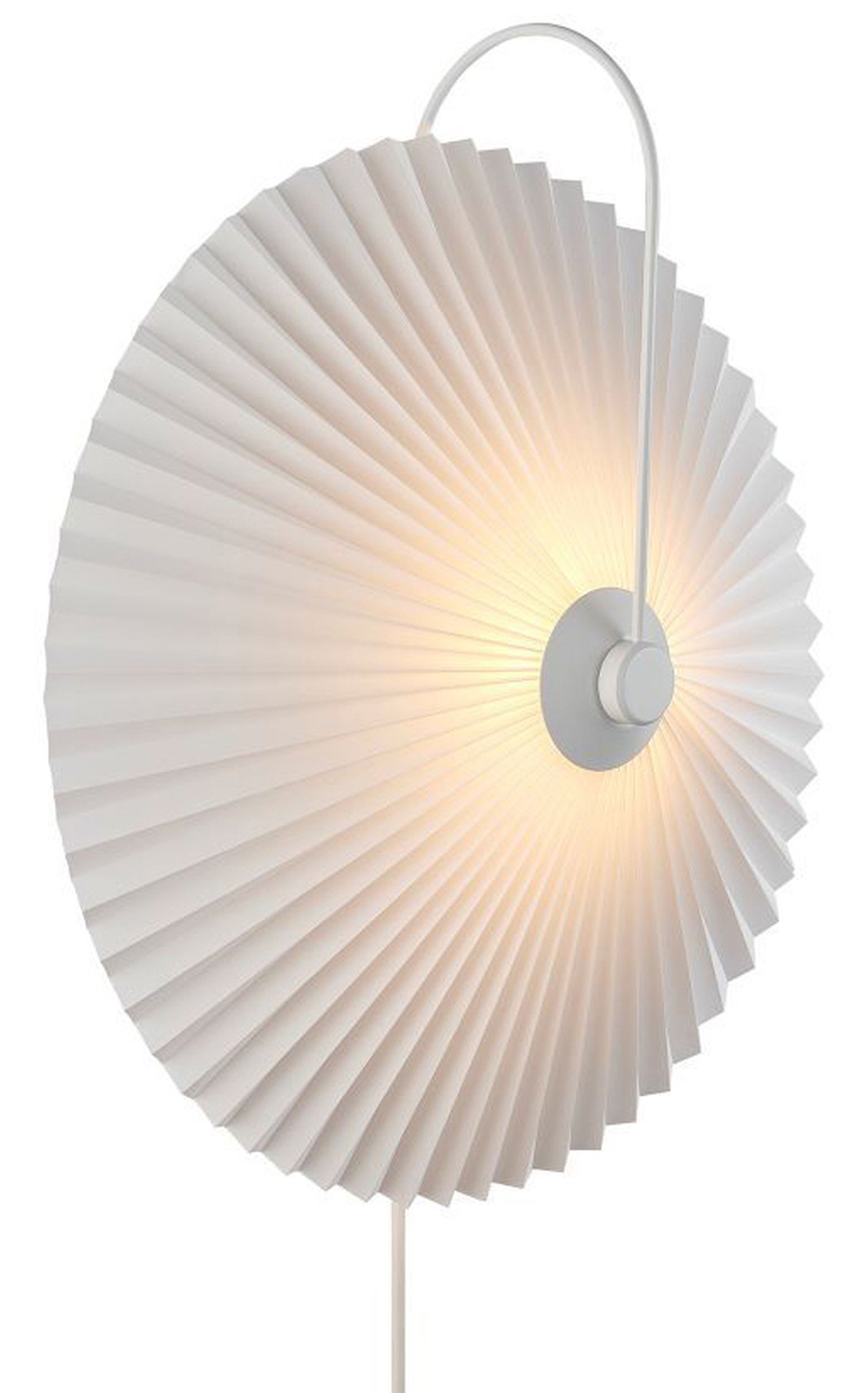 Kinkiet Nadia plisowany klosz 45 cm biały - zdjęcie 1