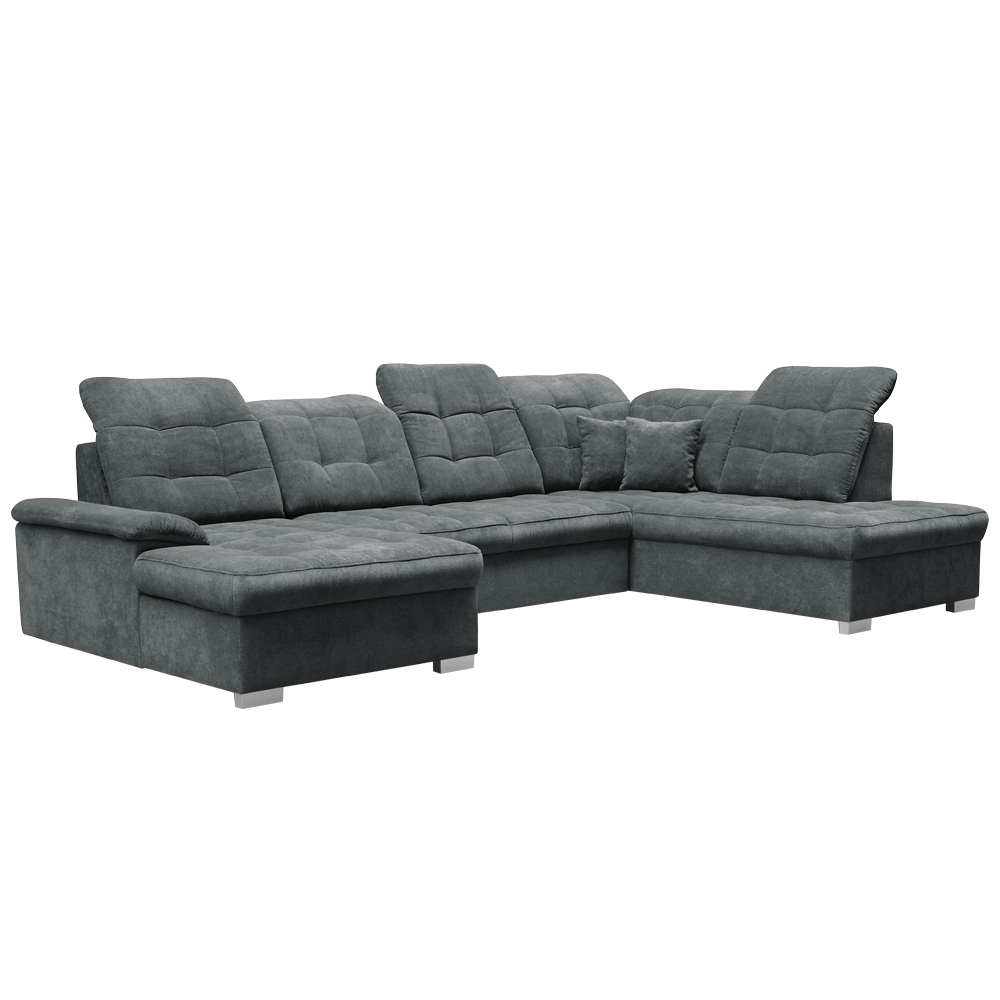 Narożnik z funkcją spania Jamaal U szary lewostronny