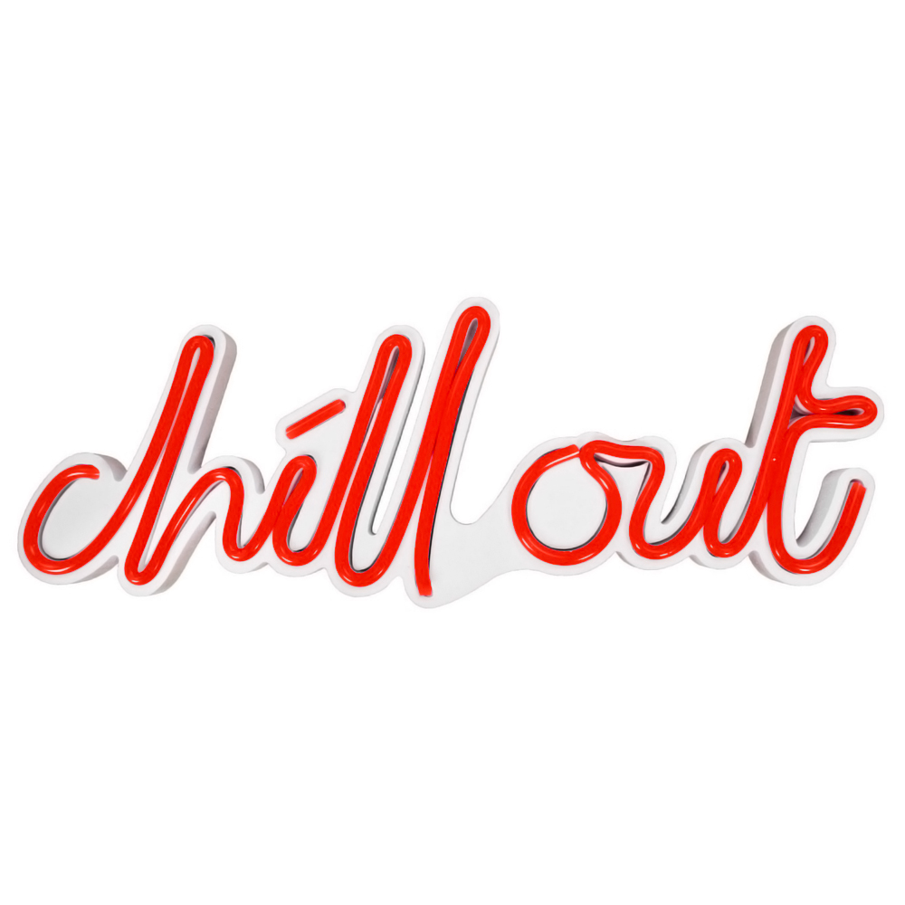 Neon na ścianę Letely z napisem Chill Out czerwony - zdjęcie 1