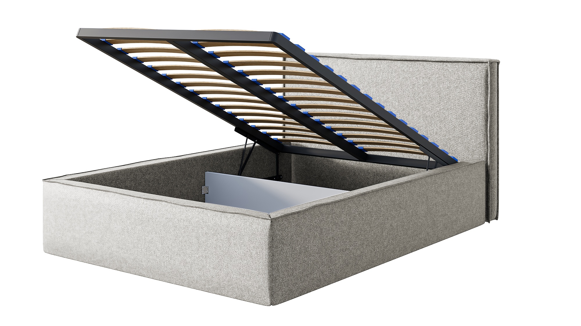 Łóżko tapicerowane 180x200 cm Lucera z pojemnikiem beżowe szenil