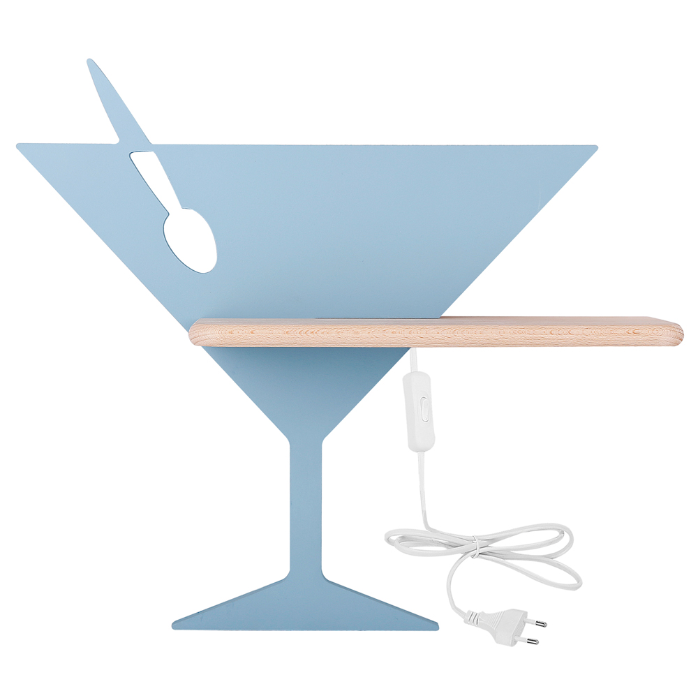 Kinkiet ścienny do pokoju dziecięcego Dreamie w kształcie deseru z przewodem niebieski - zdjęcie 1