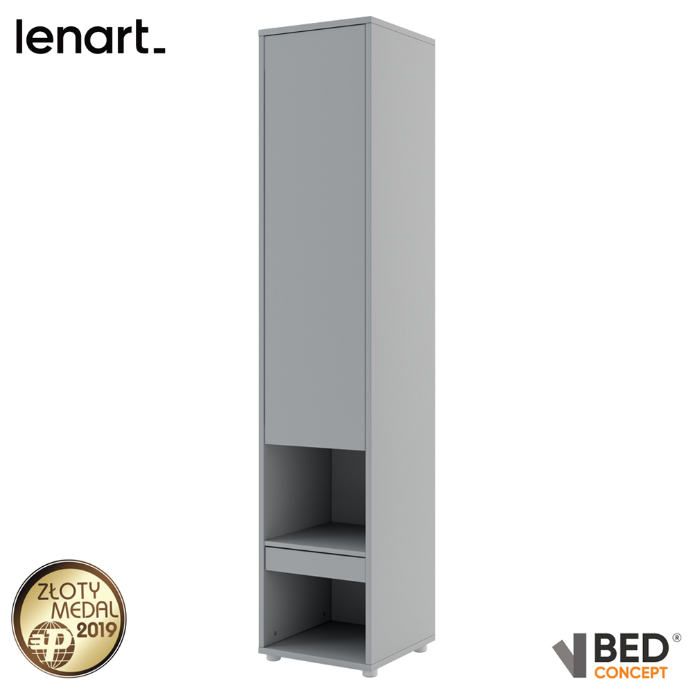 Regał BED CONCEPT z jedną zamykaną szafką Szary - zdjęcie 1