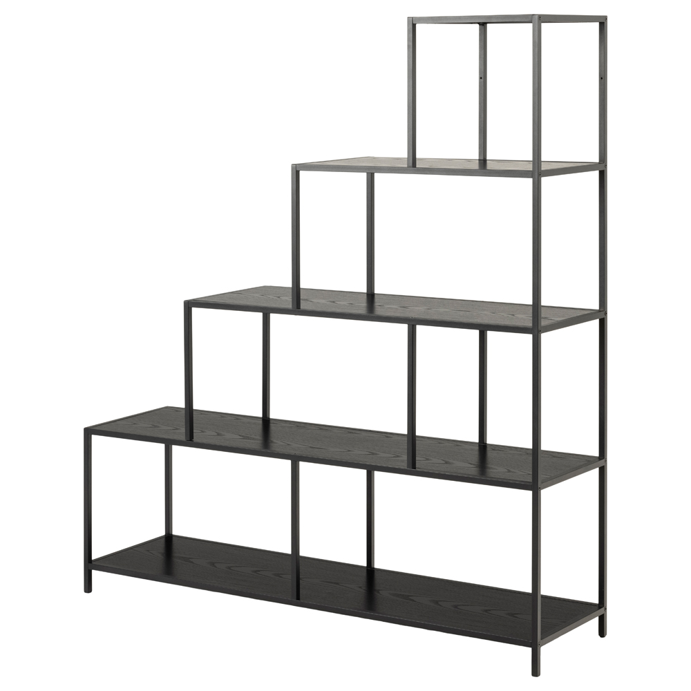 Regał na książki Seaford 135 cm czarny jesion - zdjęcie 1