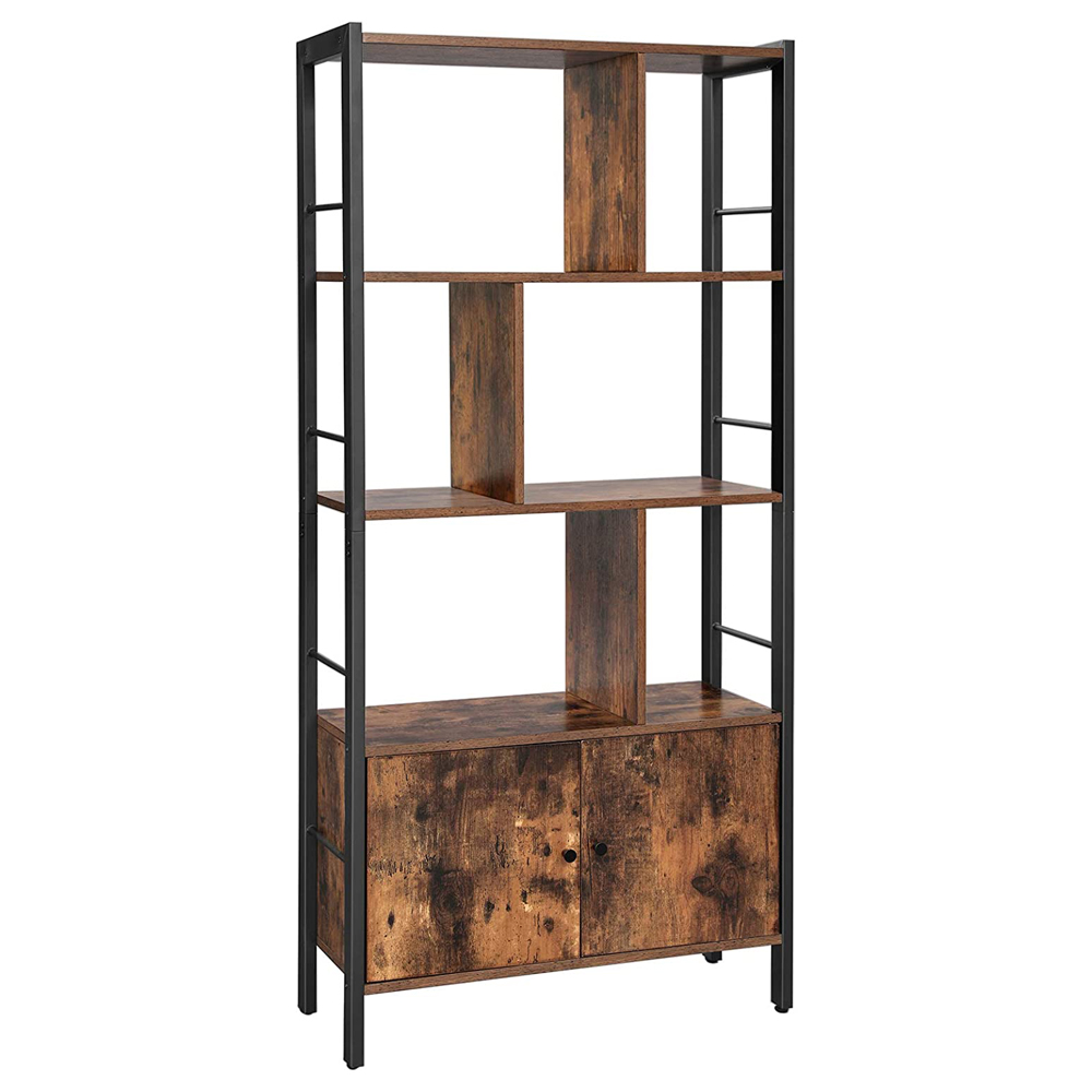 Regał biurowy Ramizu czteropoziomowy z szafką - zdjęcie 1