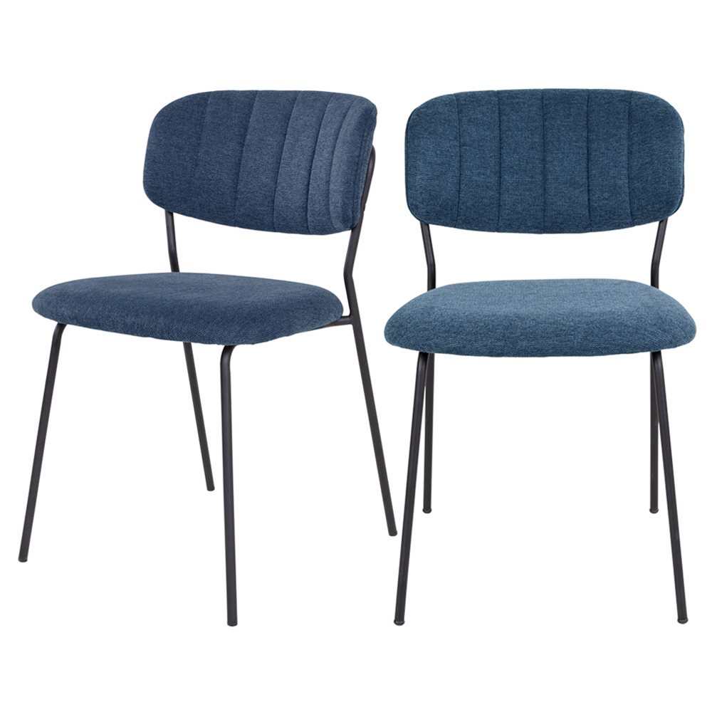 Zestaw dwóch krzeseł tapicerowanych Cardamome niebieski - zdjęcie 1