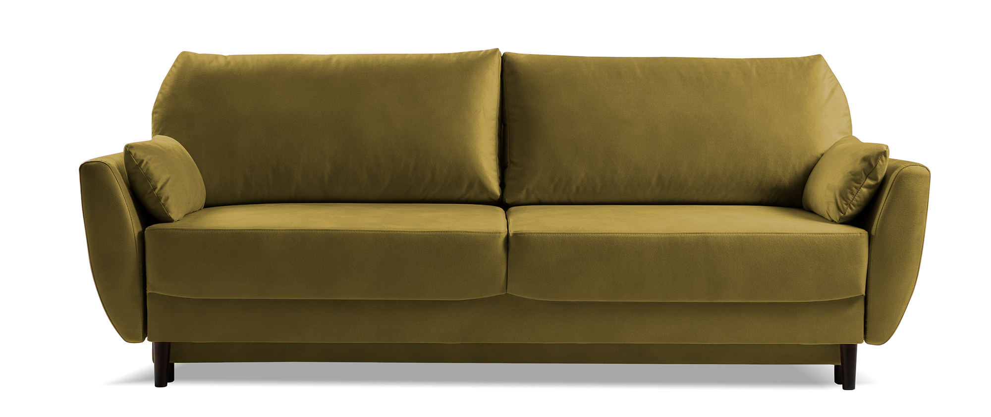 Kanapa rozkładana trzyosobowa Toivola z pojemnikiem oliwkowa welur hydrofobowy - zdjęcie 1