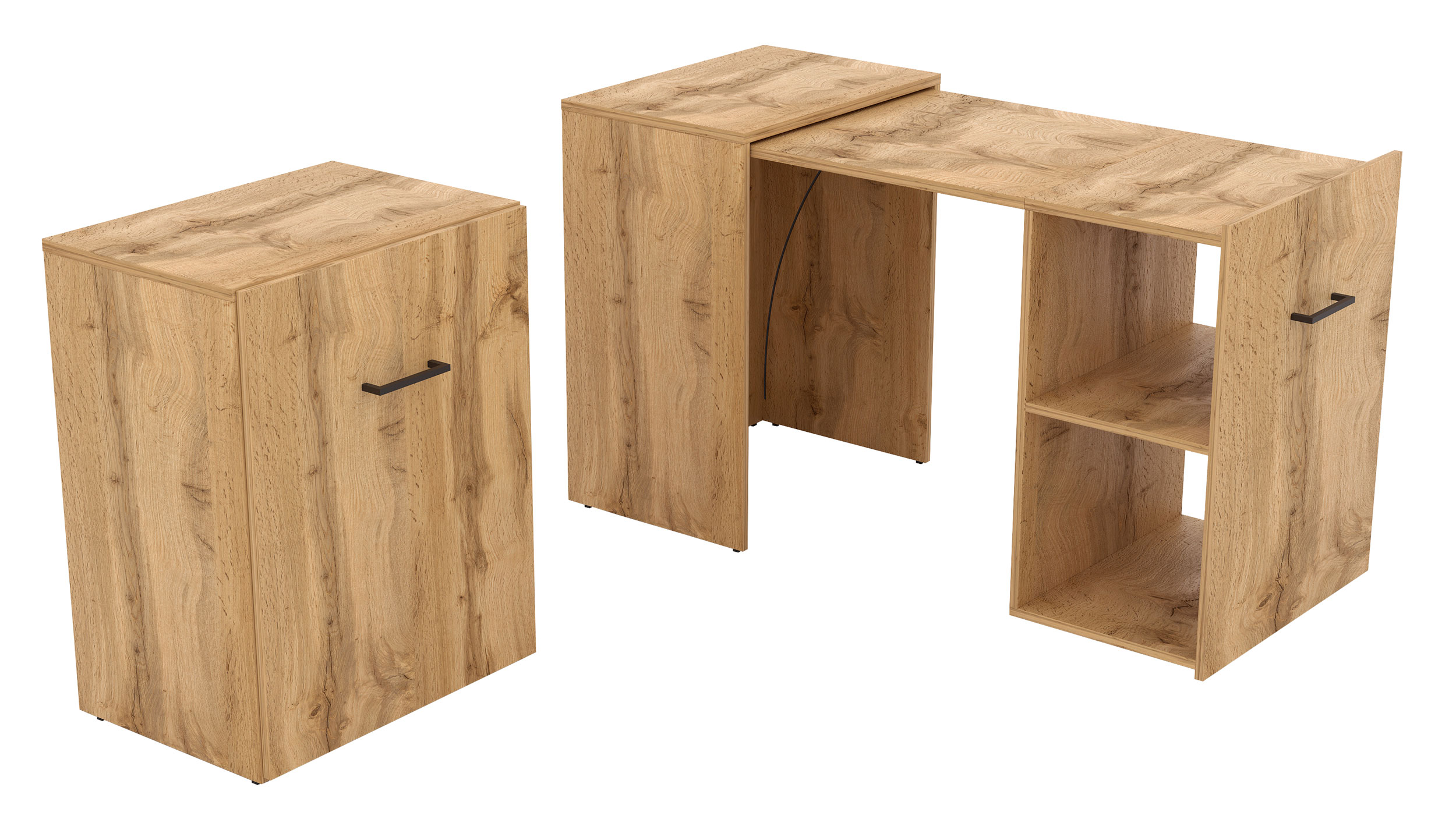 Biurko wysuwane Tirsy 131x60 cm dąb wotan - zdjęcie 1