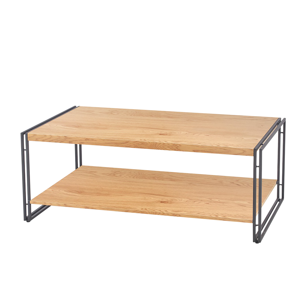 Ława Baltar 120x60 cm dąb złoty - czarny - zdjęcie 1