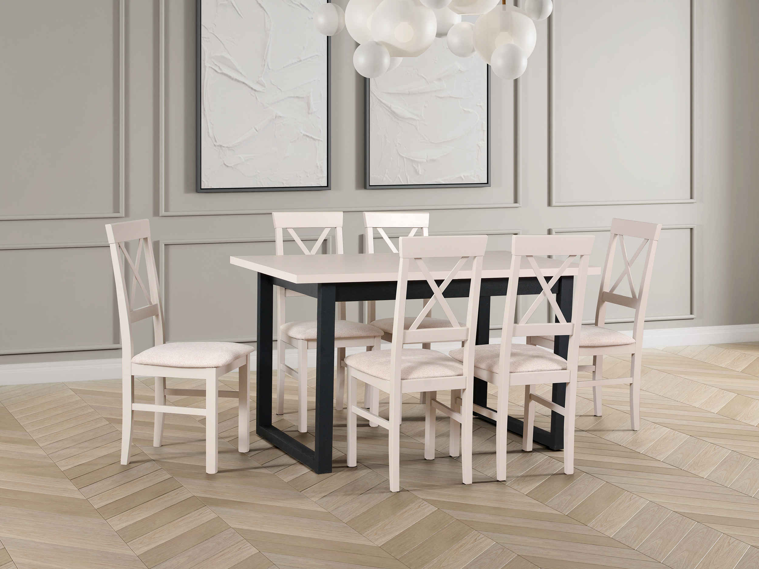 Stół rozkładany do jadalni Flotaro 140-180x80 cm czarny/kaszmir