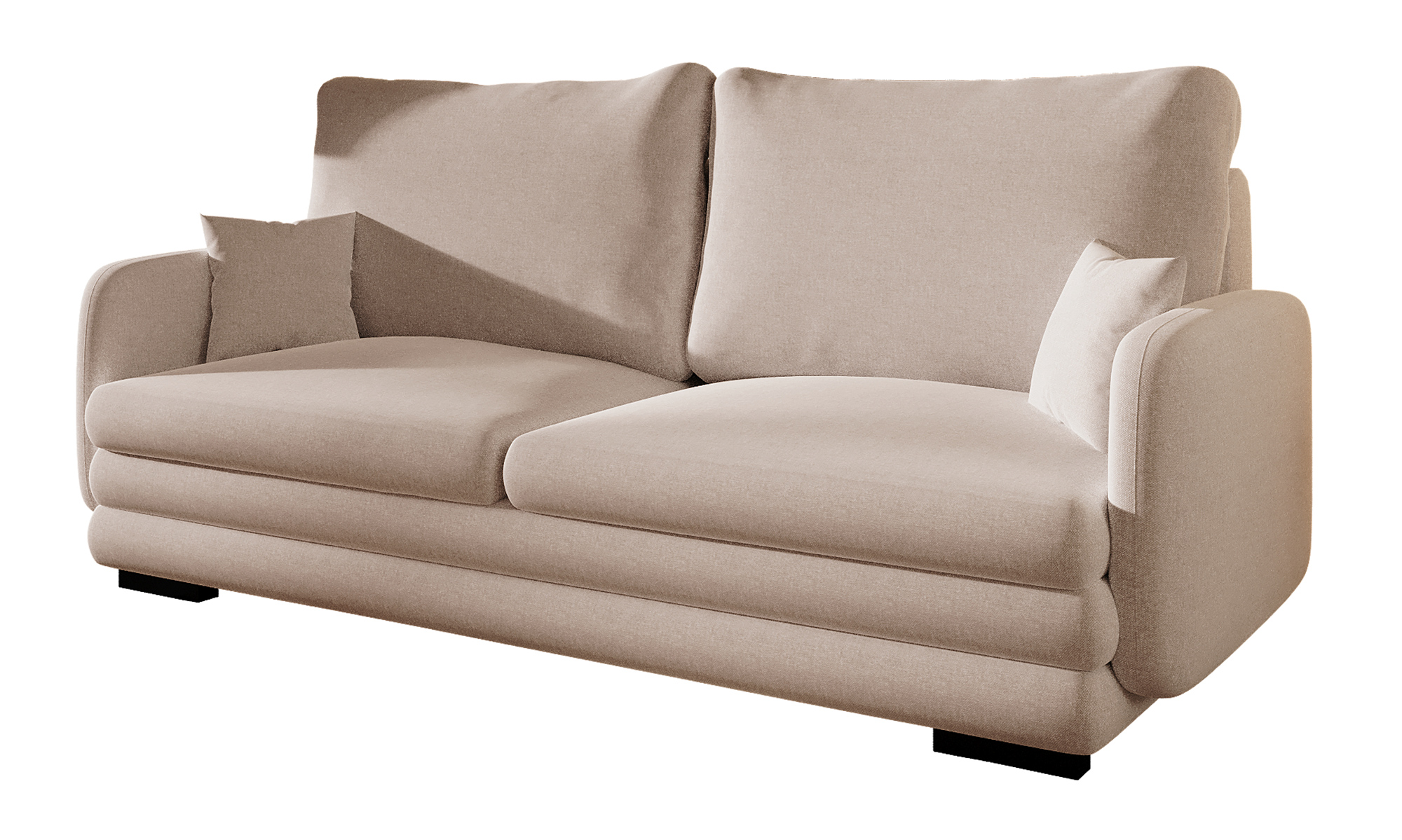 Sofa trzyosobowa Lincino brązowa w tkaninie łatwoczyszczącej - zdjęcie 1