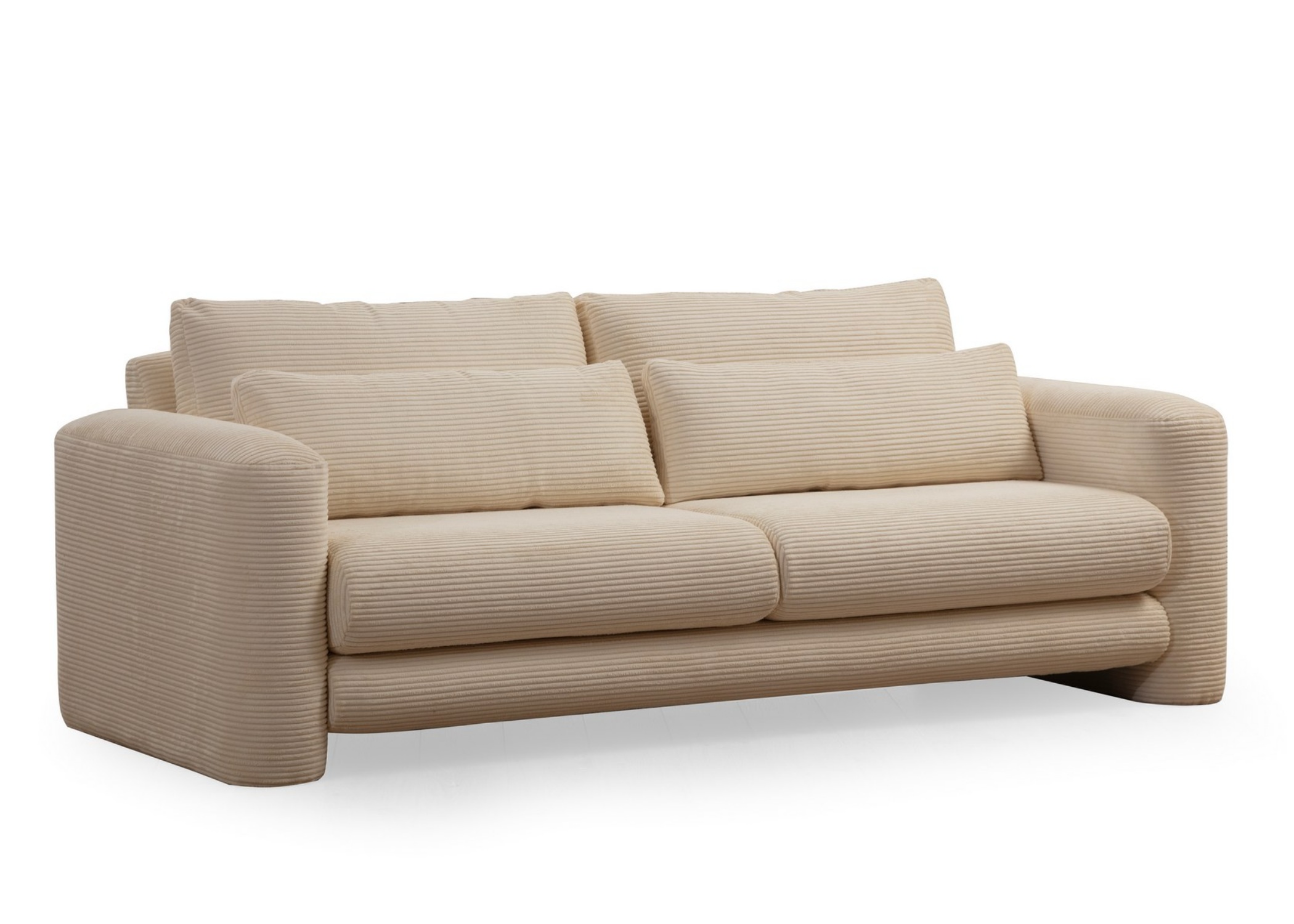 Sofa trzyosobowa Bellines sztruks beżowy - zdjęcie 1