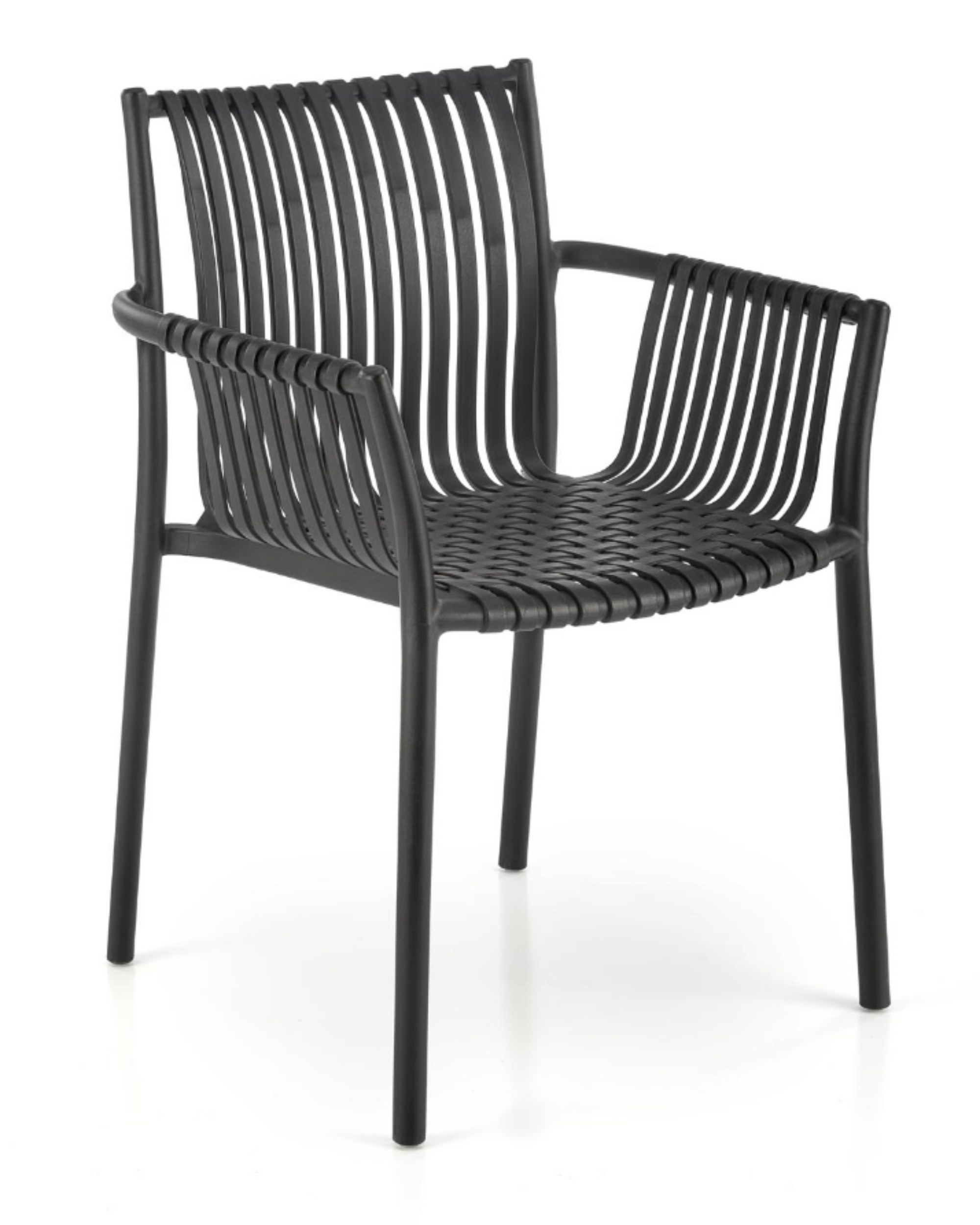 Krzesło z tworzywa Tatory z podłokietnikami czarne