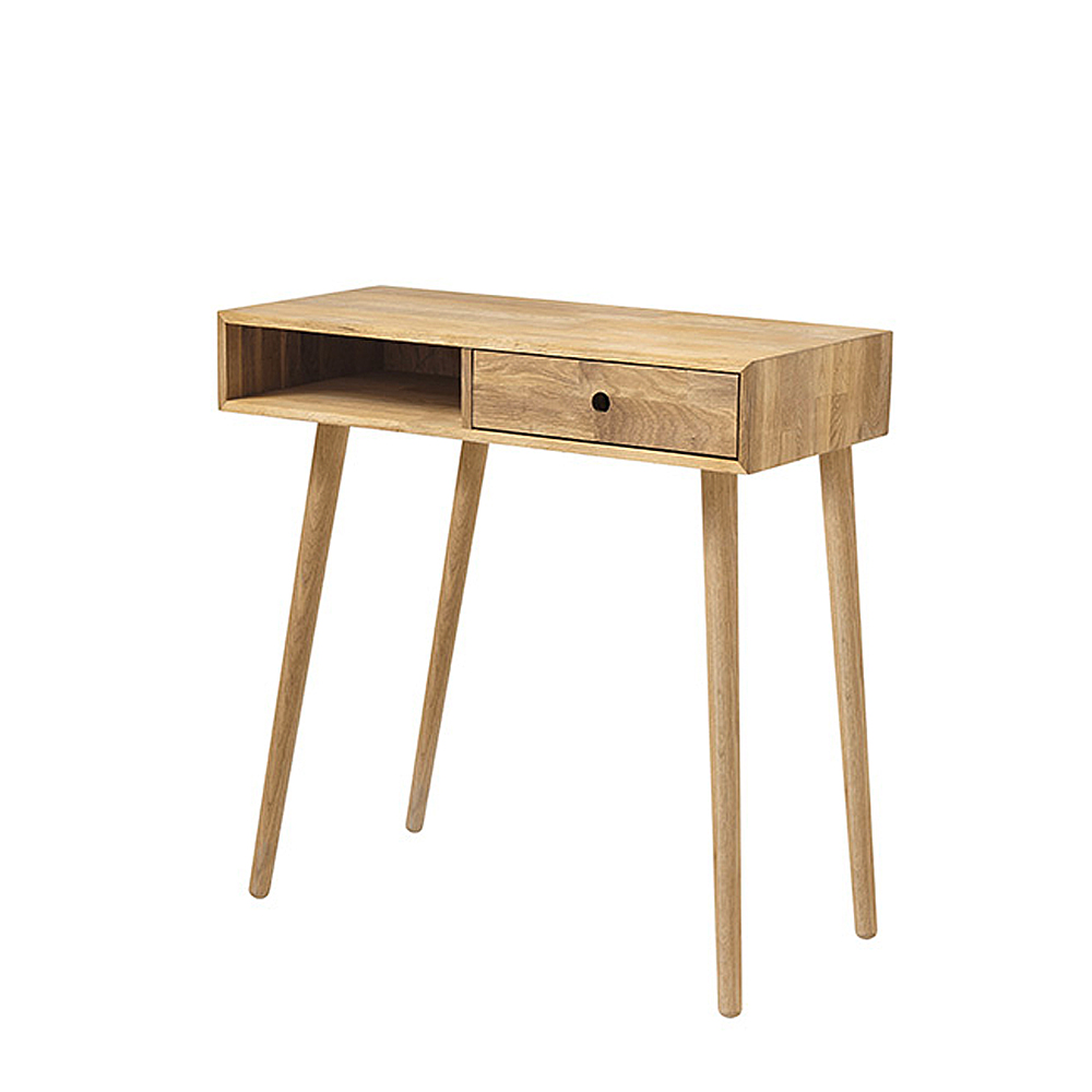 Konsola drewniana Adhetent 80x35 cm dąb - zdjęcie 1