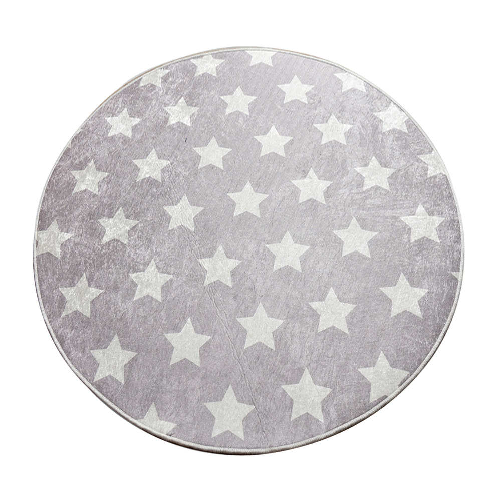 Dywan do pokoju dziecięcego Dinkley Yildiz szary średnica 140 cm - zdjęcie 1