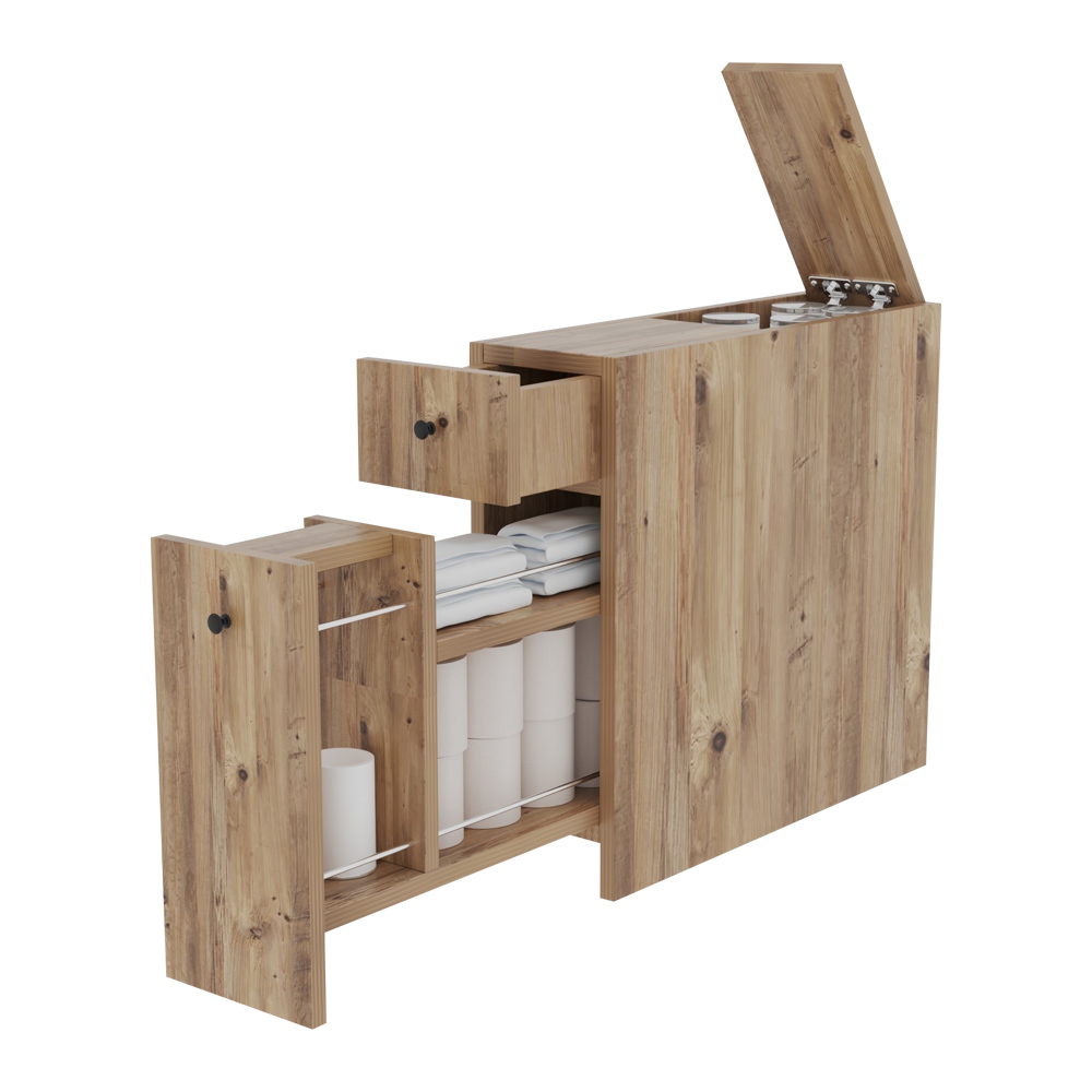 Szafka łazienkowa Caleen z szufladami orzech - zdjęcie 1