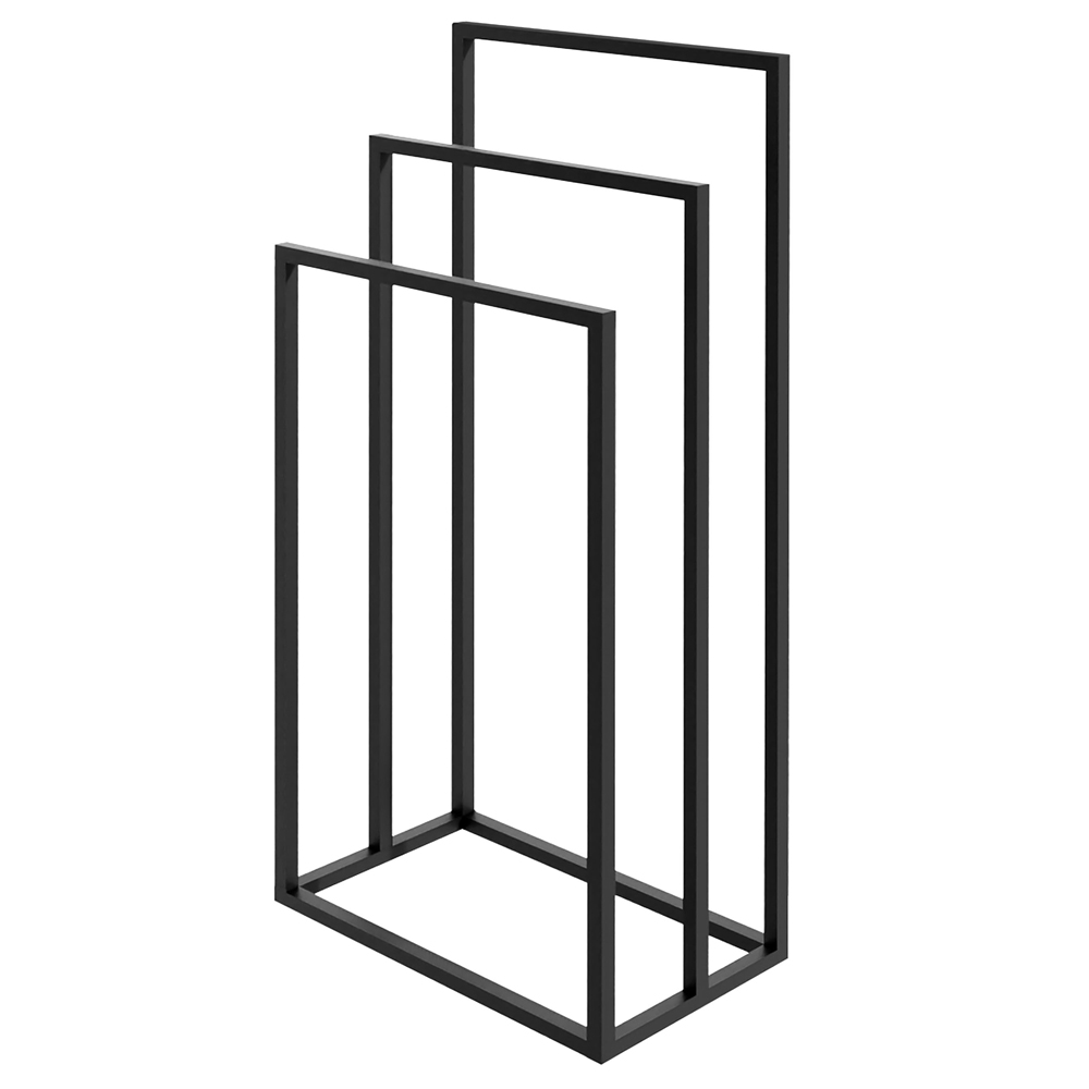 Wieszak na ręczniki Leifers stojący czarny - zdjęcie 1