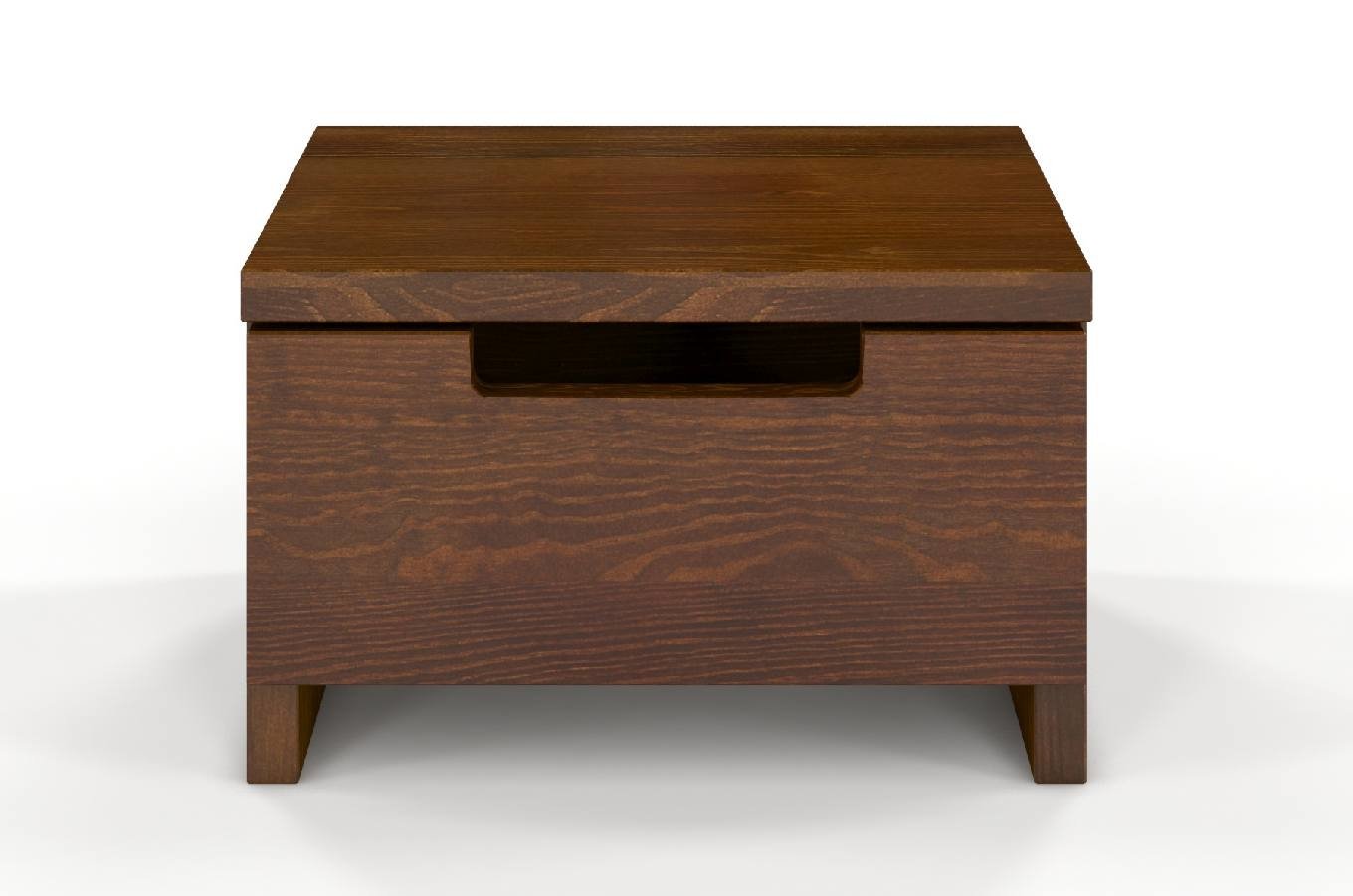 Szafka nocna Noava z drewna sosnowego niska Orzech - zdjęcie 1