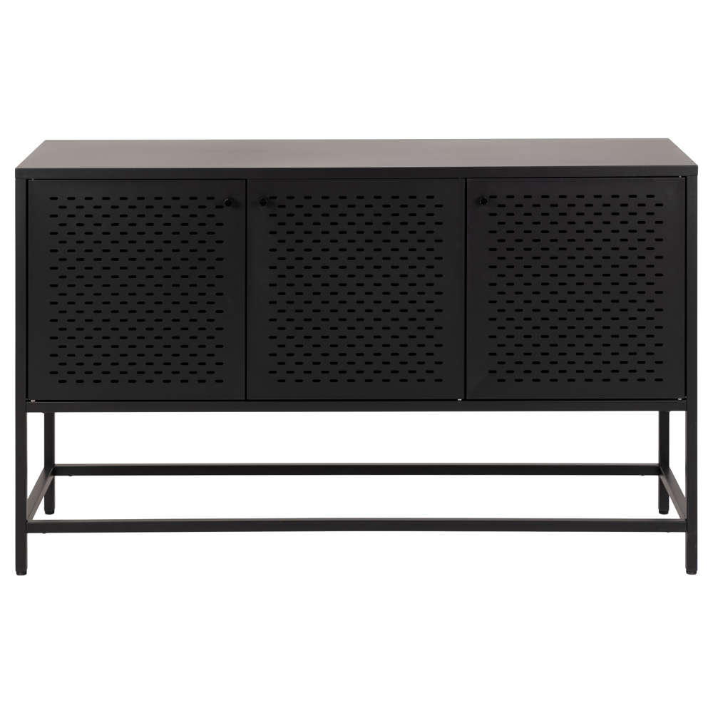 Komoda niska Rondan w stylu industrialnym 75x125 cm czarna - zdjęcie 1