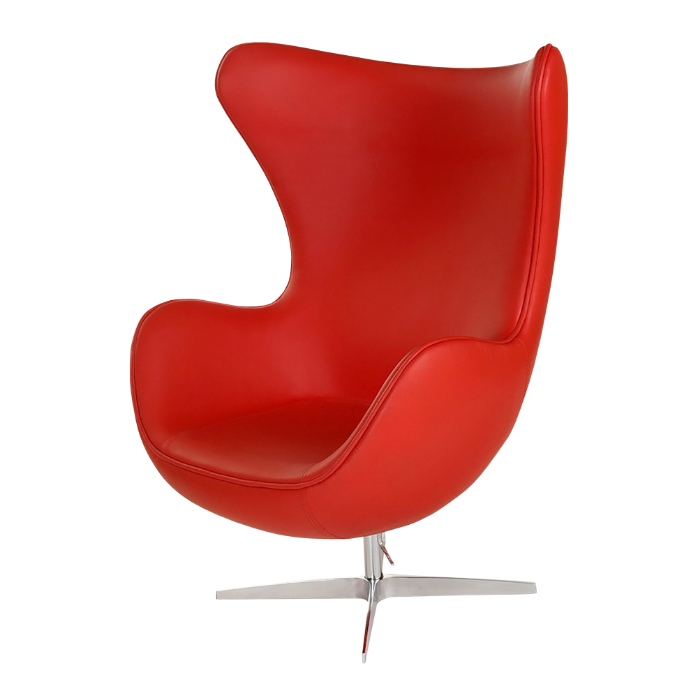 Fotel Jajo skóra ekologiczna czerwona