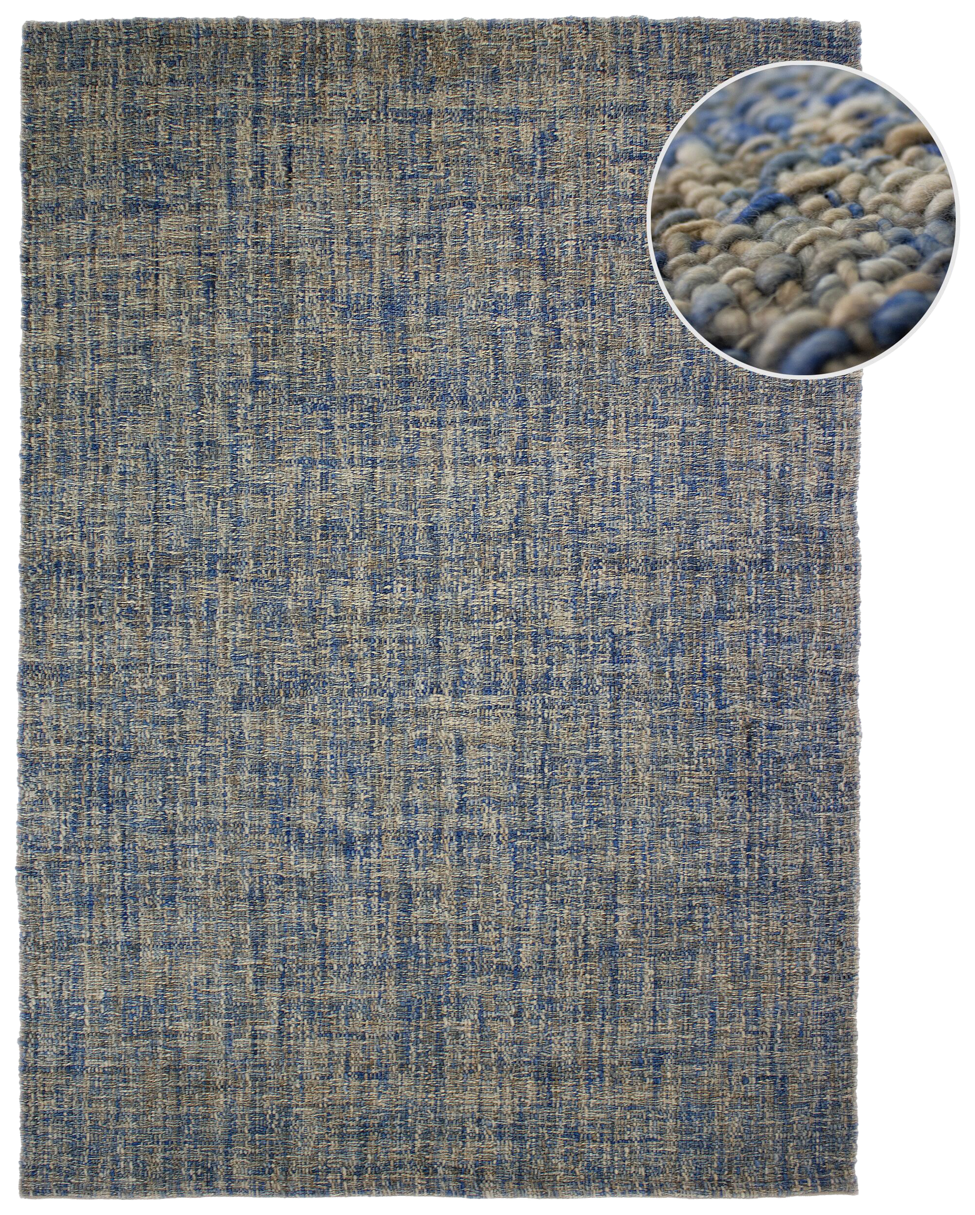 Dywan wełniany ręcznie tkany Heather 200x290 cm niebieski - zdjęcie 1