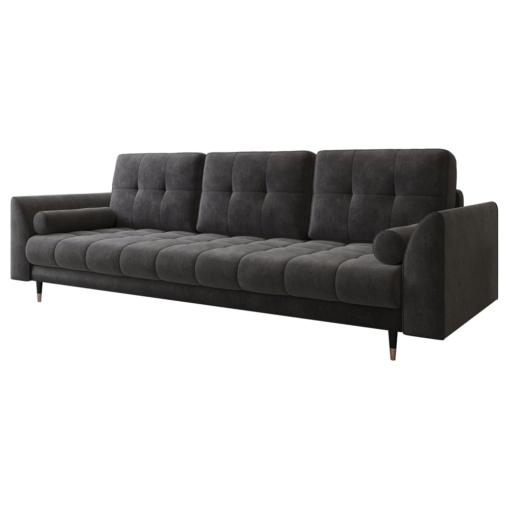 Kanapa rozkładana trzyosobowa Agriano z pojemnikiem ciemnoszara - zdjęcie 1