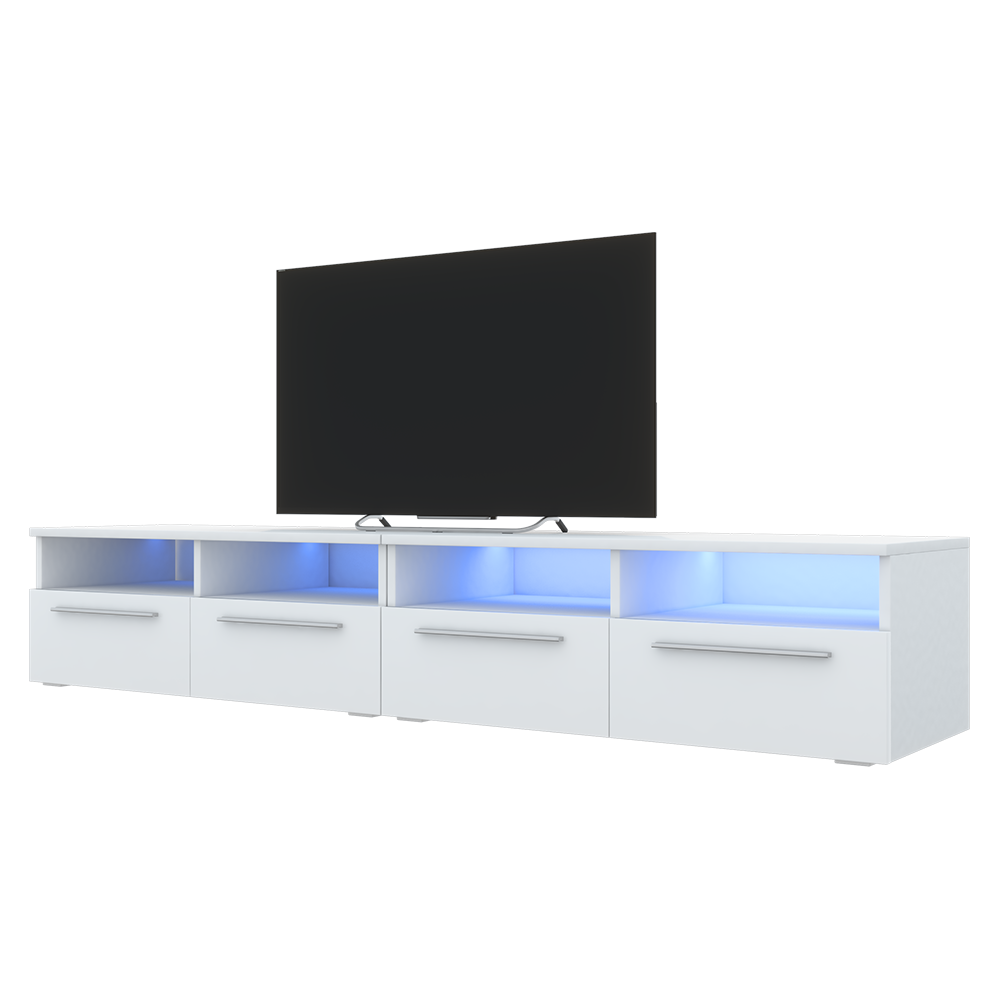 Szafka RTV Phiris Double Biały mat / Biały połysk - zdjęcie 10