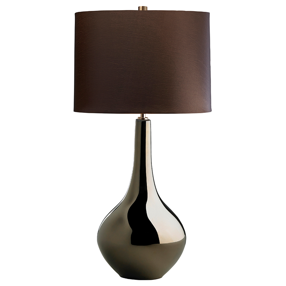 Lampa stołowa Jabbie z porcelany brązowa - zdjęcie 1