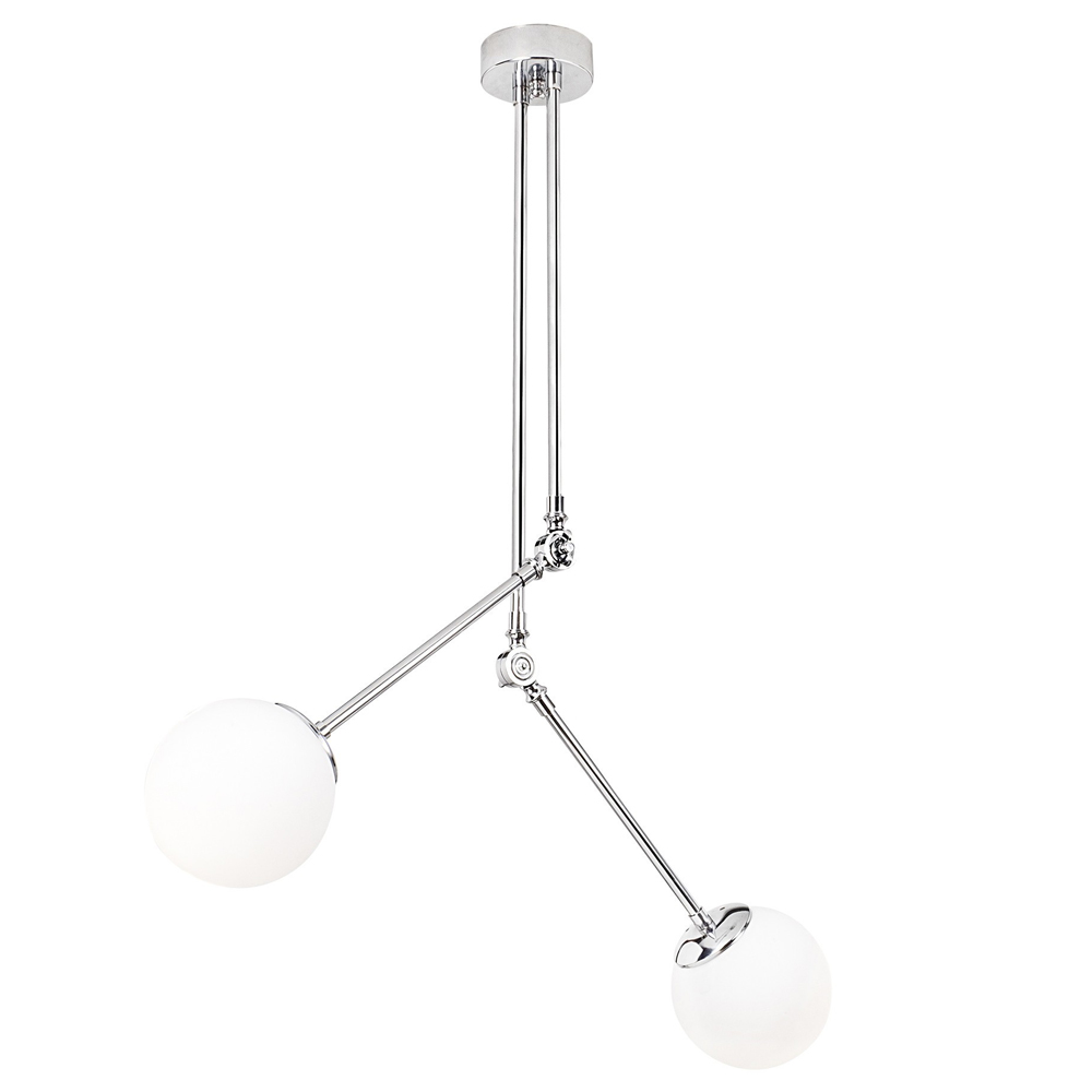 Lampa wisząca Nizatic x2 srebrno-biała - zdjęcie 1