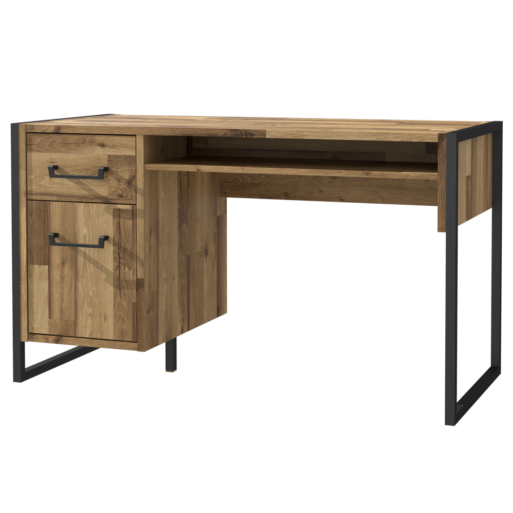 Biurko Hud 130x60 cm z szafką i szufladą - zdjęcie 1