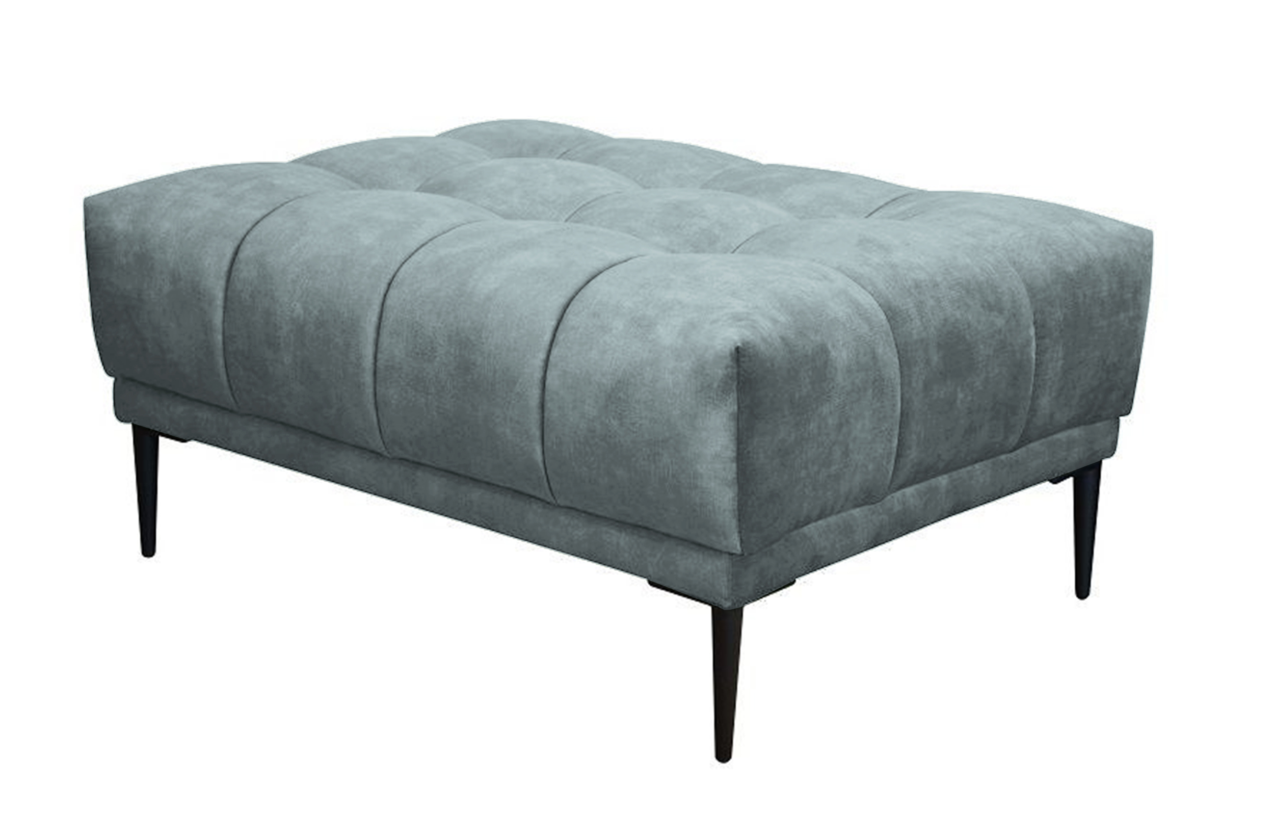 Pufa Boledit szara w tkaninie hydrofobowej welur - zdjęcie 1