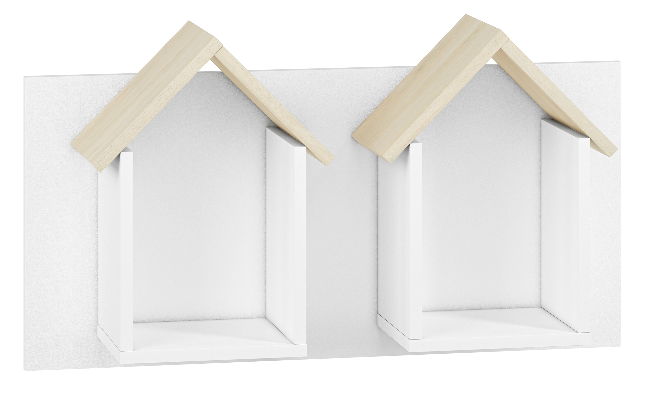 Półka ścienna Rettio 80 cm domki biała/buk Fjord - zdjęcie 1