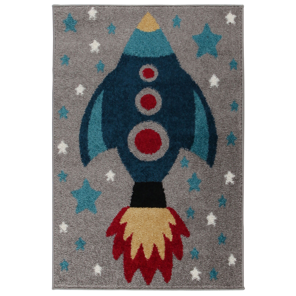 Dywan dziecięcy Loska z motywem rakiety 80x120 cm - zdjęcie 1