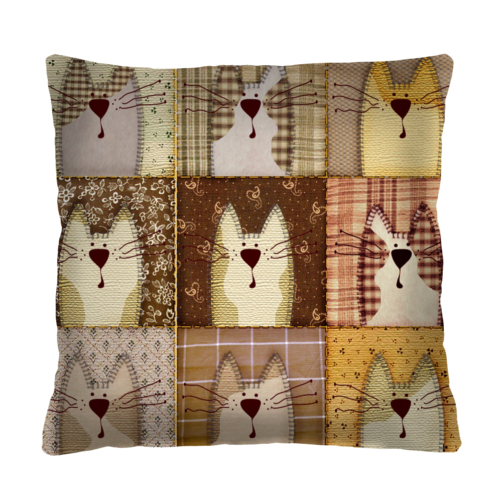 Poduszka dekoracyjna Diecca 40x40 cm z motywem kotków - zdjęcie 1