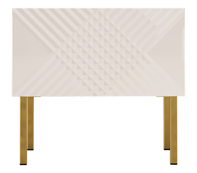 Szafka nocna Midrin 50x35 cm biały mat / biały połysk ze złotymi nogami - zdjęcie 1