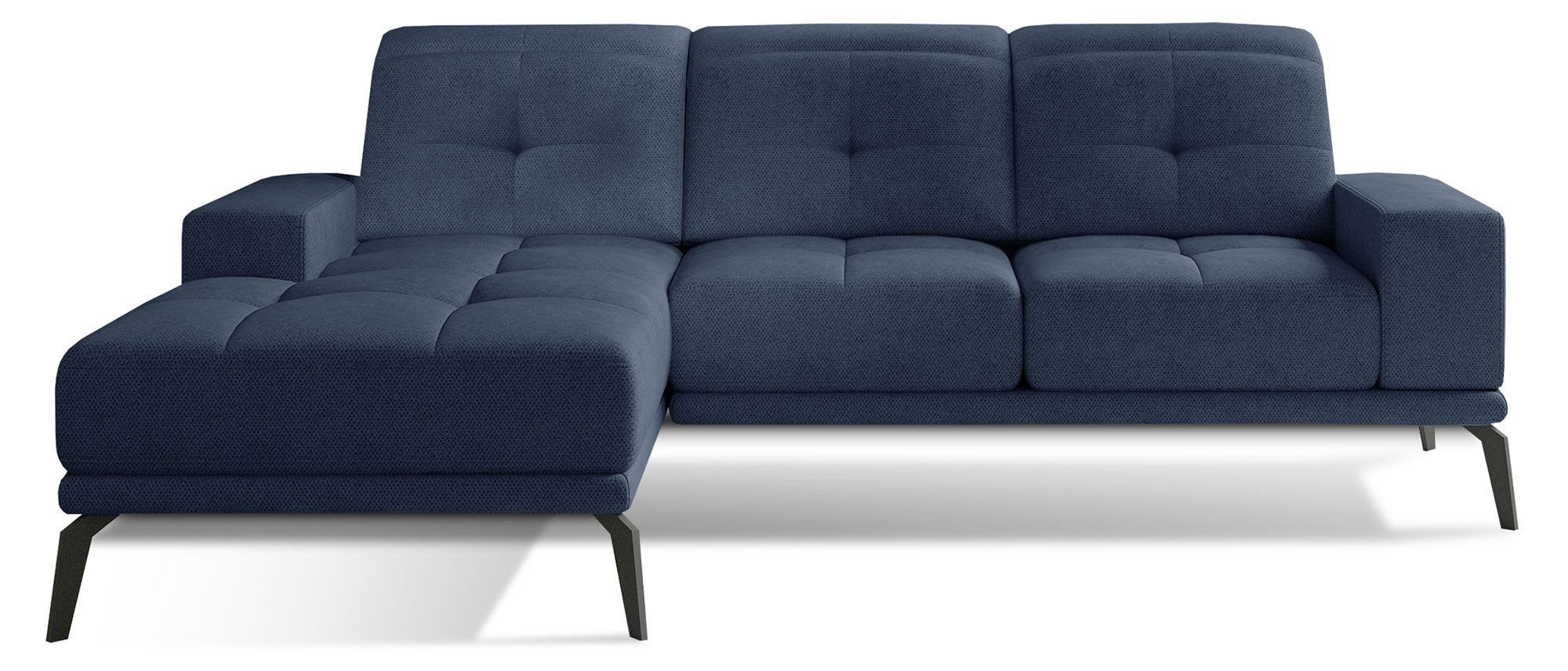 Narożnik Alisario L-kształtny granatowy welur lewostronny - zdjęcie 1
