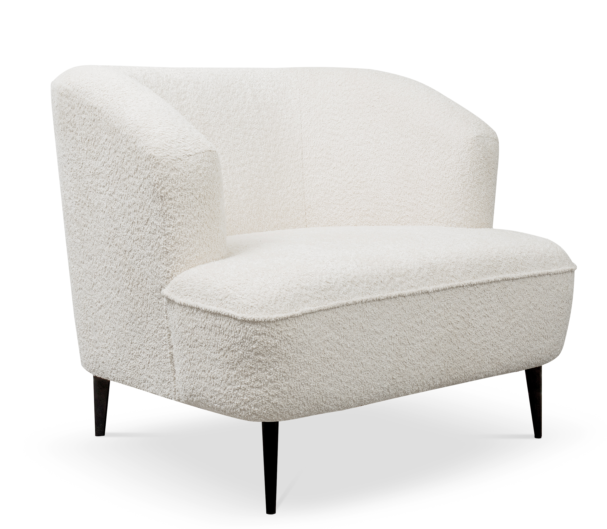 Fotel Carmela kremowy boucle nogi czarne - zdjęcie 1
