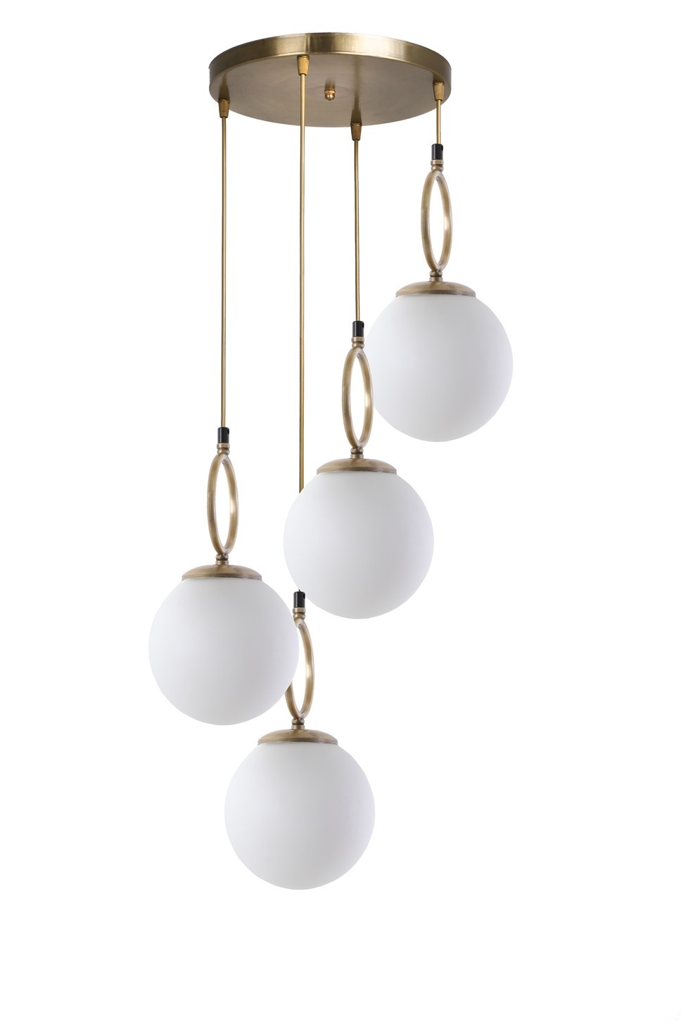 Lampa wisząca Juxter x4 złota + białe szkło - zdjęcie 1