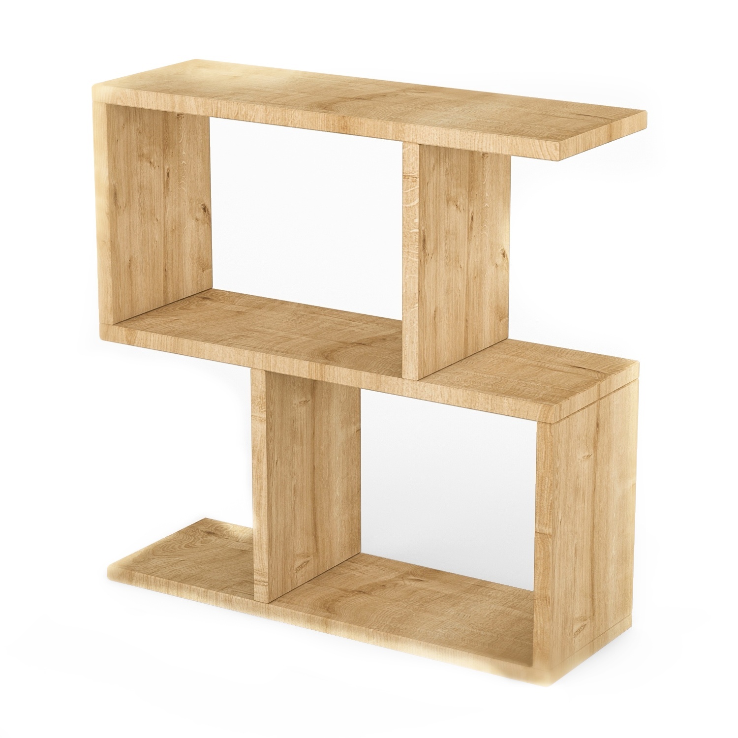 Regał mały Lefre dwupoziomowy dębowy - zdjęcie 1