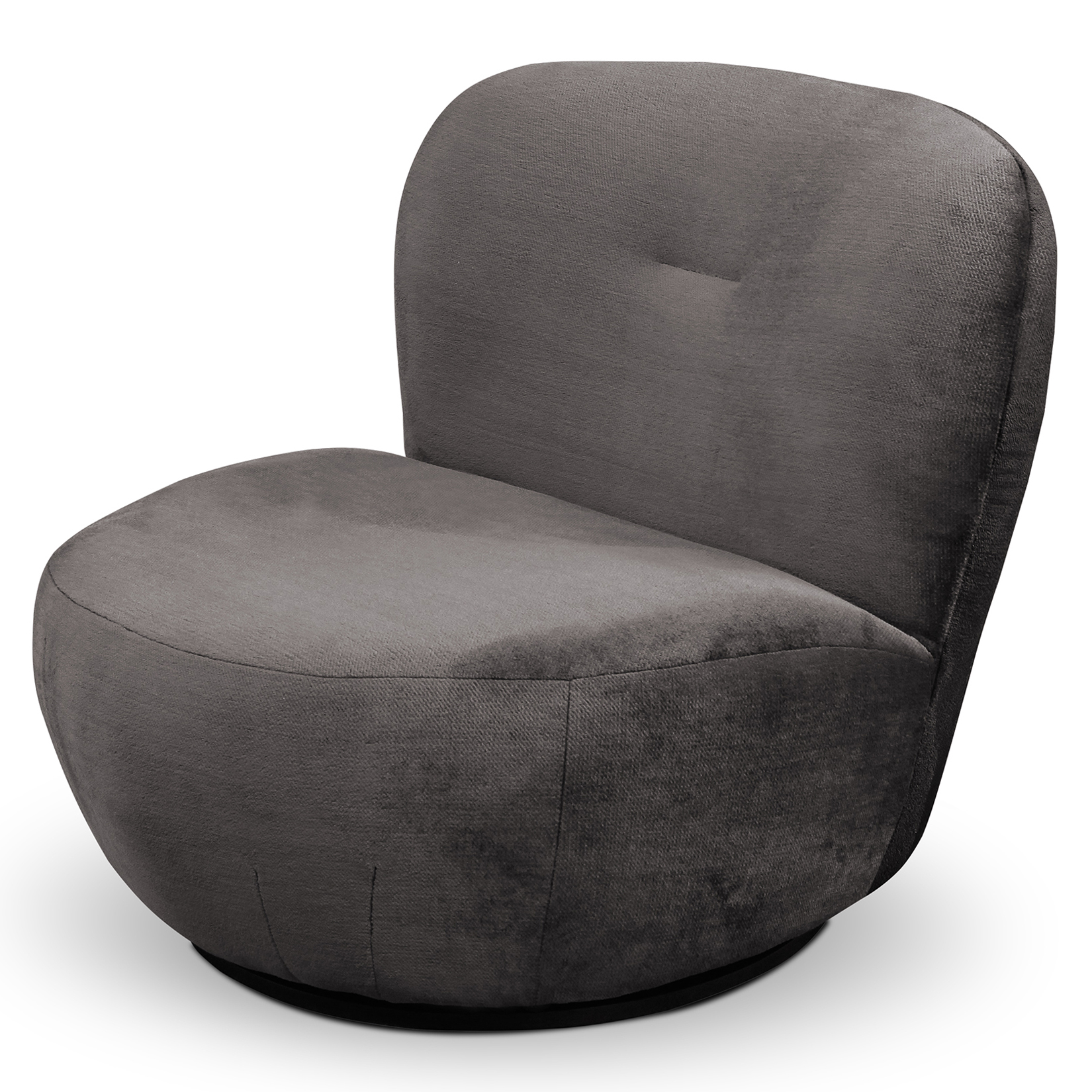 Fotel obrotowy Nicolino szary velvet łatwoczyszczący - zdjęcie 1